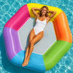 Inflatable Pool Floating Sofa With Headrest, Large Water Lounger For Adults Teens/Youth, Summer Beach Pool Party