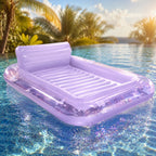 Inflatable Pool Floating Sofa With Headrest, Large Water Lounger For Adults Teens/Youth, Summer Beach Pool Party