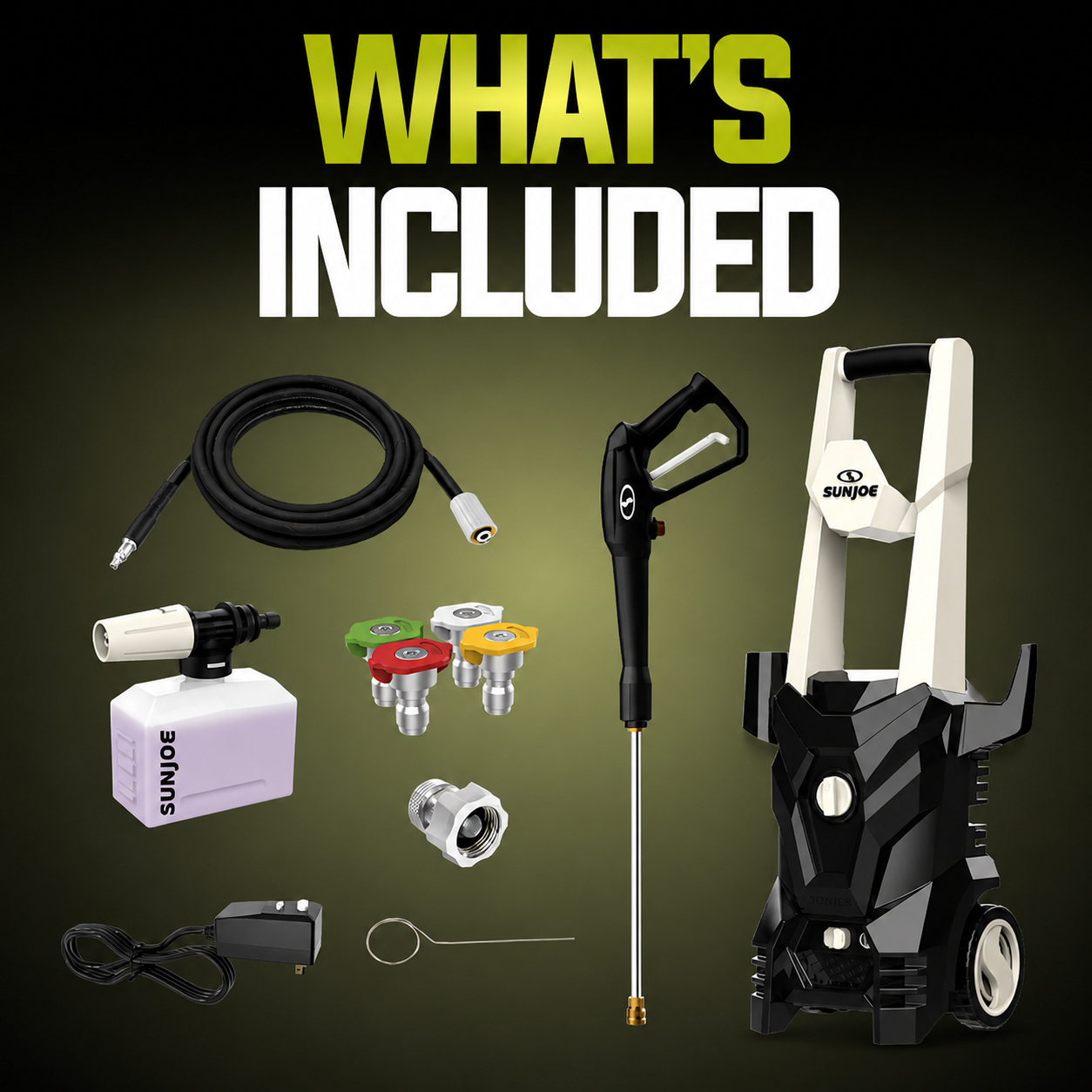 Sun Joe 2000 PSI Max All-Purpose Electric Pressure Washer | 13-Amp | 4 Nozzles | Foamer Cannon