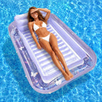 Inflatable Pool Floating Sofa With Headrest, Large Water Lounger For Adults Teens/Youth, Summer Beach Pool Party