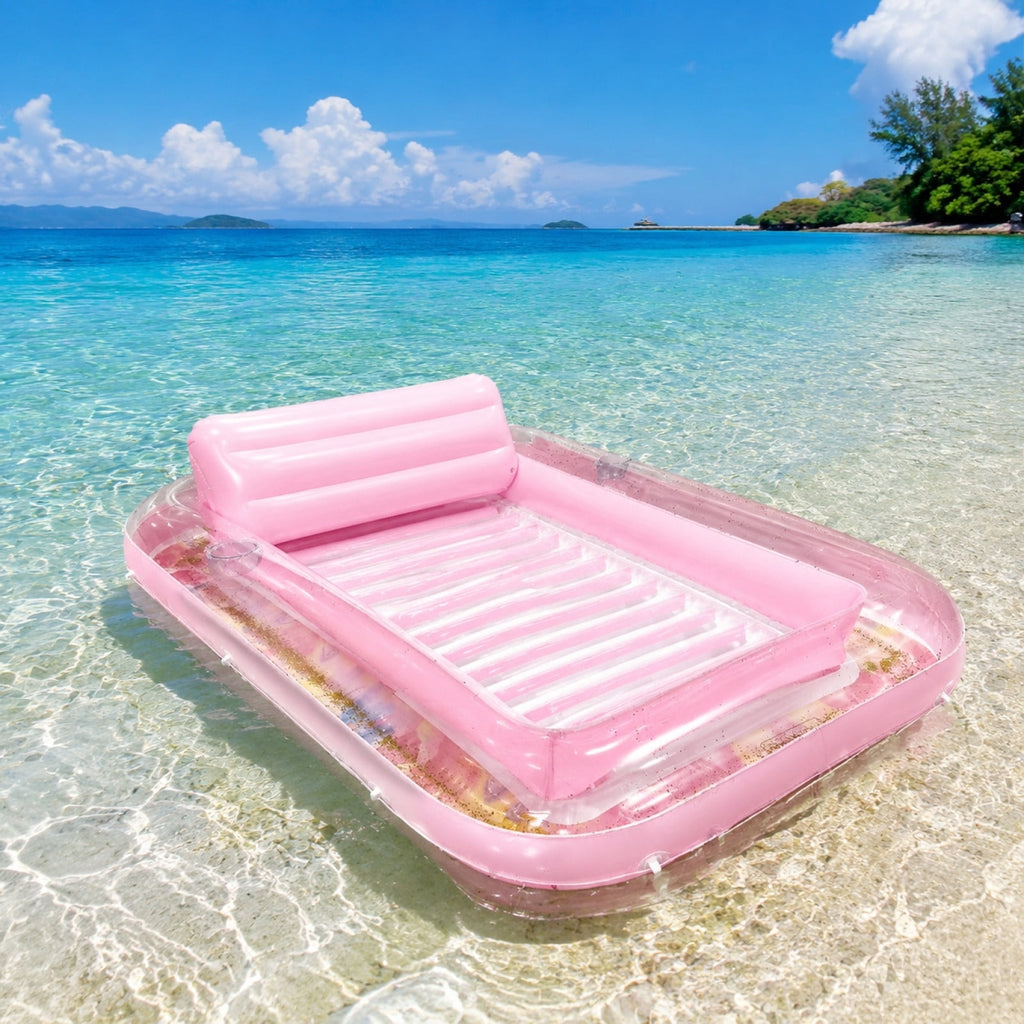 Inflatable Pool Floating Sofa With Headrest, Large Water Lounger For Adults Teens/Youth, Summer Beach Pool Party