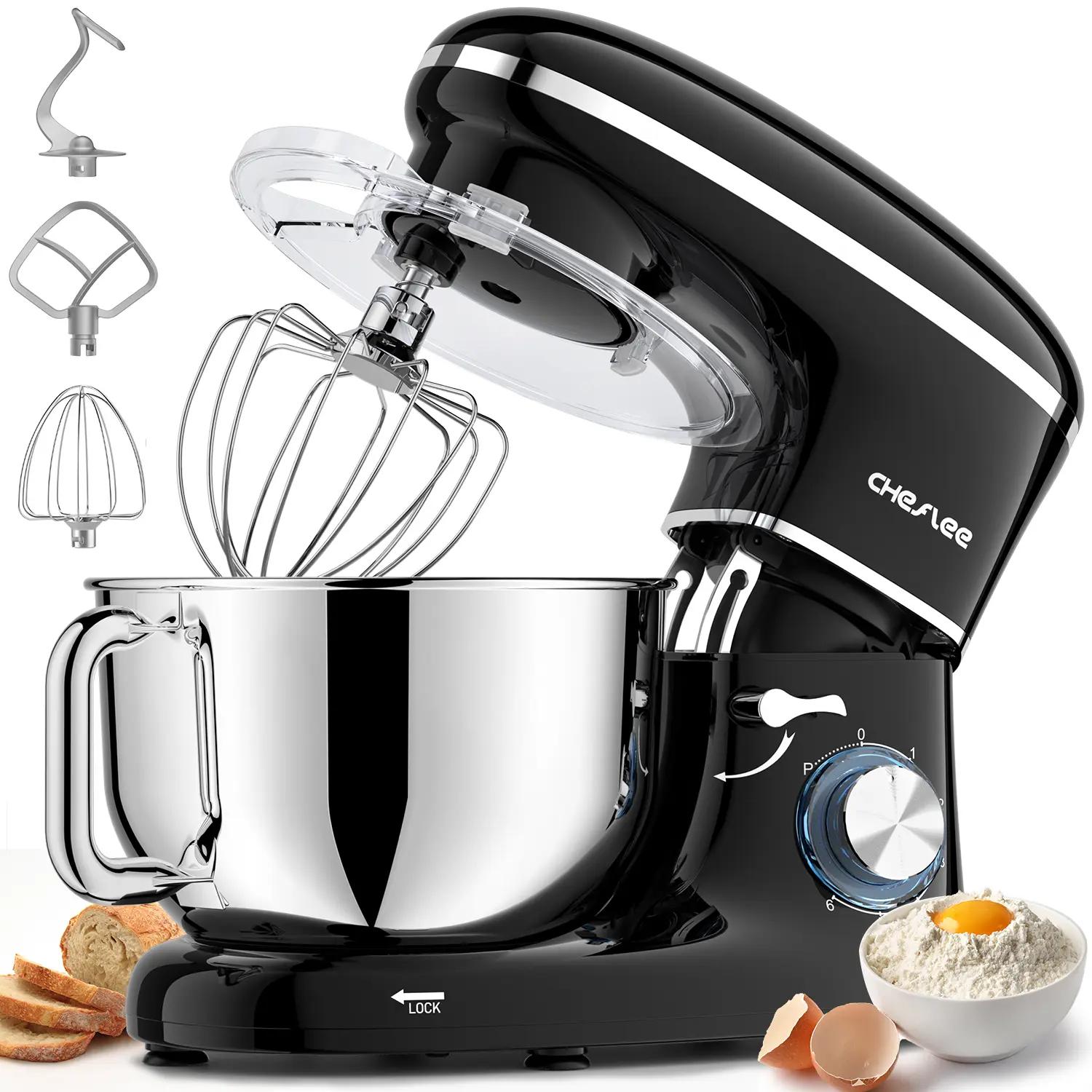 Cheflee 660W Electric Kitchen Stand Mixer,6+P Speeds, 6.5QT Stainless Steel Bowl,Includes Dough Hook, Wire Whip & Beater,Ideal for Home Cooks
